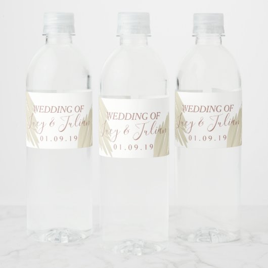 パンパスグラスベージュボヘミ結婚アン ペットボトルラベル (ボトル)