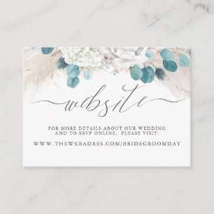 パンパスグラスホワイトフローラ結婚ズウェブサイトカード 名刺