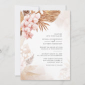 パンパスグラスボタニカルテラコッタピンクフローラ 招待状 (正面)