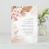 パンパスグラスボタニカルテラコッタピンクフローラ 招待状 (スタンド正面)