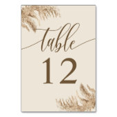 パンパスグラスボヘミアンエキゾチッ自然ク結婚ス テーブルナンバー (裏面)
