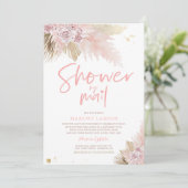 パンパスグラスボヘミアンシャワーバイメール赤ちゃんシャワー 招待状 (スタンド正面)