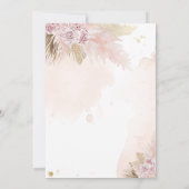 パンパスグラスボヘミアンシャワーバイメール赤ちゃんシャワー 招待状 (裏面)