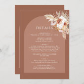 パンパスグラスボヘミアンテラコッタ詳細の侵略 招待状 (正面/裏面)