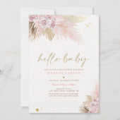 パンパスグラスボヘミアントロピカルガールベビーシャワー 招待状 (正面)