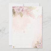 パンパスグラスボヘミアントロピカルガールベビーシャワー 招待状 (裏面)