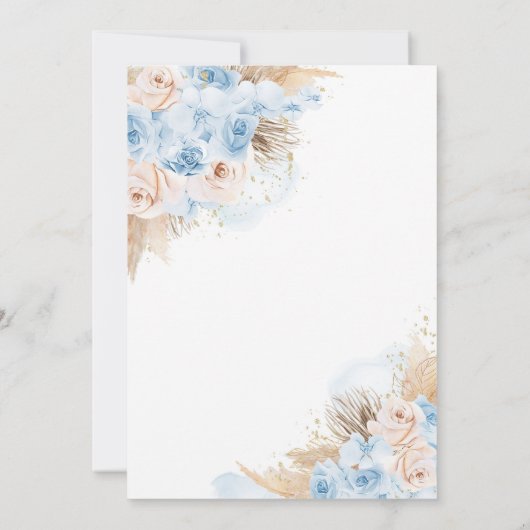 パンパスグラスボヘミアントロピカルデザートベビーシャワー 招待状 (裏面)