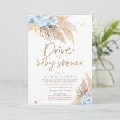 パンパスグラスボヘミアンドライブバイベビーシャワー 招待状 (スタンド正面)