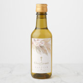 パンパスグラスボヘミアンバプティスミパーソナライズされたニ ワインラベル (正面)