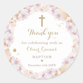 パンパスグラスボヘミアンバプテスマ《キリスト教》洗礼式や命名式賛成 ラウンドシール