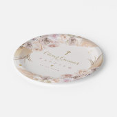 パンパスグラスボヘミアンバプテパーソナライズされたィス ペーパープレート (アングル)