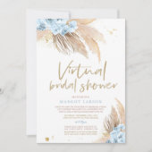 パンパスグラスボヘミアンバーチャルズームブライダルシャワー 招待状 (正面)