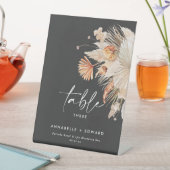 パンパスグラスボヘミアンフローラテーブル番号ペデスタ 台座サイン (インサイチュ)