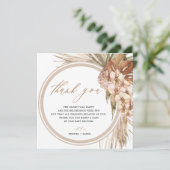 パンパスグラスボヘミアンベビーシャワーありがとう サンキューカード (スタンド正面)