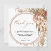 パンパスグラスボヘミアンベビーシャワーありがとう サンキューカード (正面)