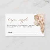 パンパスグラスボヘミアンベビーシャワーおむつラッフル エンクロージャーカード (正面)