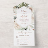 パンパスグラスボヘミアンボホユーカリプトゥスウェディングRSVP オールインワン招待状 (内側)