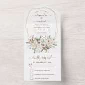 パンパスグラスボヘミアンボホユーカリプトゥスウェディングRSVP オールインワン招待状 (内側)