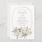 パンパスグラスボヘミアンボホユーカリ結婚ス 招待状 (正面)