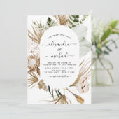 パンパスグラスボヘミアンボホ熱帯結婚のインビタ 招待状 (スタンド正面)