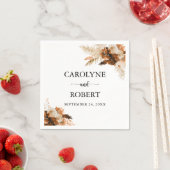 パンパスグラスボヘミアンボホ結婚ズ スタンダードカクテルナプキン (インサイチュ)