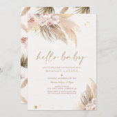 パンパスグラスボヘミアン熱帯砂漠の赤ちゃんシャワー 招待状 (正面/裏面)