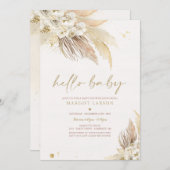 パンパスグラスボヘミアン熱帯砂漠の赤ちゃんシャワー 招待状 (正面/裏面)