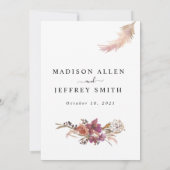 パンパスグラスボヘミアン結婚式招待状 案内状 (裏面)