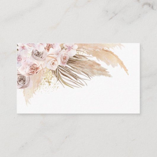 パンパスグラスボヘミアン赤ちゃんシャワーが本をもたらす エンクロージャーカード (裏面)