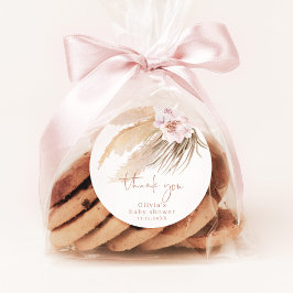 パンパスグラスボヘミアン赤ちゃんシャワー ラウンドシール