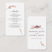 パンパスグラスボヘミ結婚アン詳細カード エンクロージャーカード (正面/裏面)