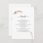 パンパスグラスボヘミ結婚アン詳細カード 出欠カード (正面/裏面)