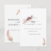 パンパスグラスボヘミ結婚アン 出欠カード (正面/裏面)