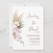 パンパスグラスボヘミ結婚アン 招待状 (正面)