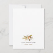 パンパスグラスボホエレガントブライダルシャワー サンキューカード (裏面)