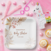 パンパスグラスボホガールベビーシャワー ペーパープレート (パーティー)