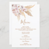 パンパスグラスボホシックのメニューカード (正面/裏面)