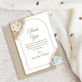 パンパスグラスボホジェンダーパーティー サンキューカード