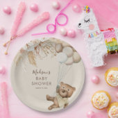 パンパスグラスボホテディベアーベビーシャワー紙プラ ペーパープレート (パーティー)