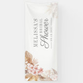 パンパスグラスボホテラコッタフローラブライダルシャワー 横断幕 (縦)