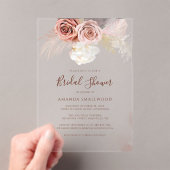 パンパスグラスボホテラコッタブライダルシャワー アクリル招待状 (インサイチュ (ポータブル))