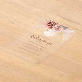 パンパスグラスボホテラコッタブライダルシャワー アクリル招待状 (レイダウン)