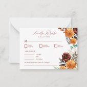 パンパスグラスボホテラコッタ秋素朴RSVP ノートカード (正面)