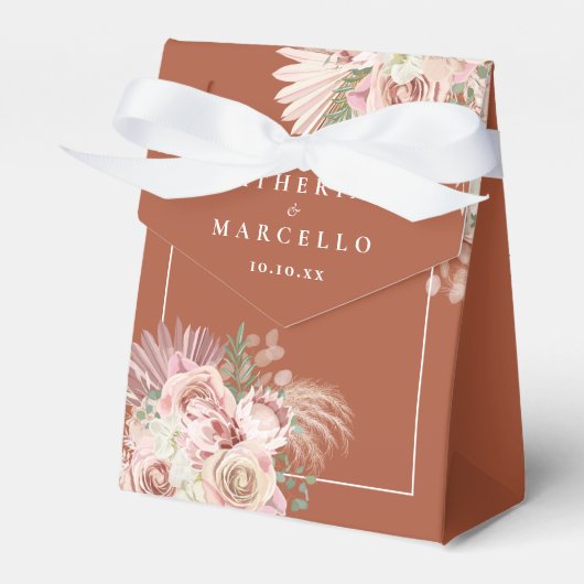 パンパスグラスボホテラコッタ結婚ズ フェイバーボックス (正面サイド)