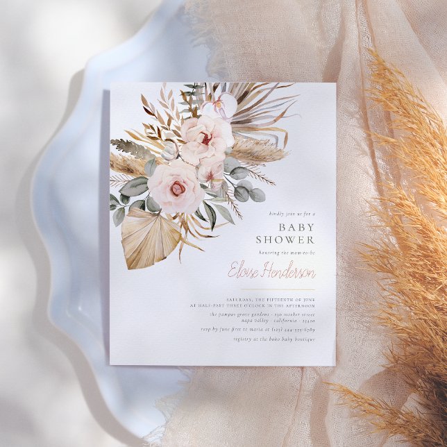 パンパスグラスボホデザートバジェットガールベビーシャワー (クリエイターアップロード済み)