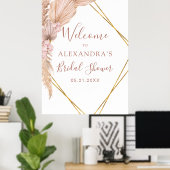 パンパスグラスボホトロピカルブライダルシャワー ポスター (ホームオフィス)