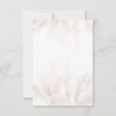 パンパスグラスボホドライフラワーガールガールベイビーシャワー 招待状 (裏面)