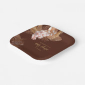 パンパスグラスボホピンクフローラベビーシャワー ペーパープレート (傾斜あり)