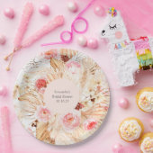 パンパスグラスボホフローラパターン（の模様が）あるブライダルシャワー ペーパープレート (パーティー)