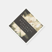 パンパスグラスボホフローラリハーサルディナー スタンダードカクテルナプキン (角)